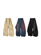 RELABEL Spatial Relations (R) Multi-coloured Striped Detachable Back Panel Oversized Washed and Distressed Jeans