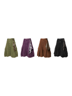 RELABEL Time Element (Continued) Detachable Scarf-Tuck Silhouette Washed Denim Workwear Cropped Trousers