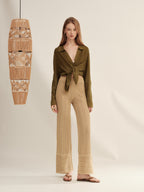 Paper Knit Wide-Leg Pants