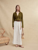 Timeless Capsule Linen Crochet Loose-Fit Pants
