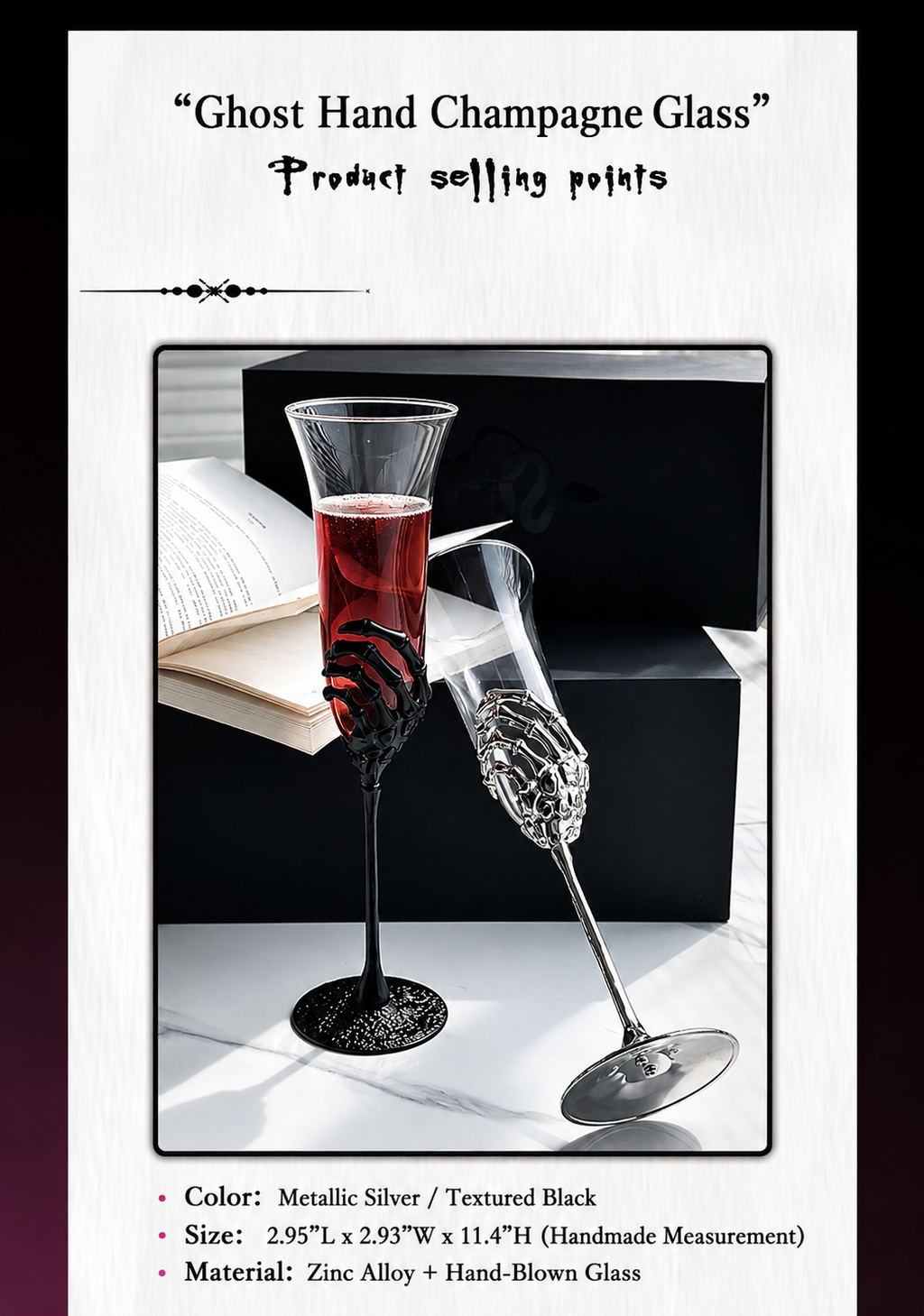 Halloween Ghost Hand Champagne Glass