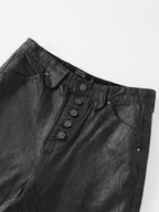 Waxed Flare Denim Trouser
