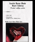 Crimson Blade Heart-Shaped Ashtray
