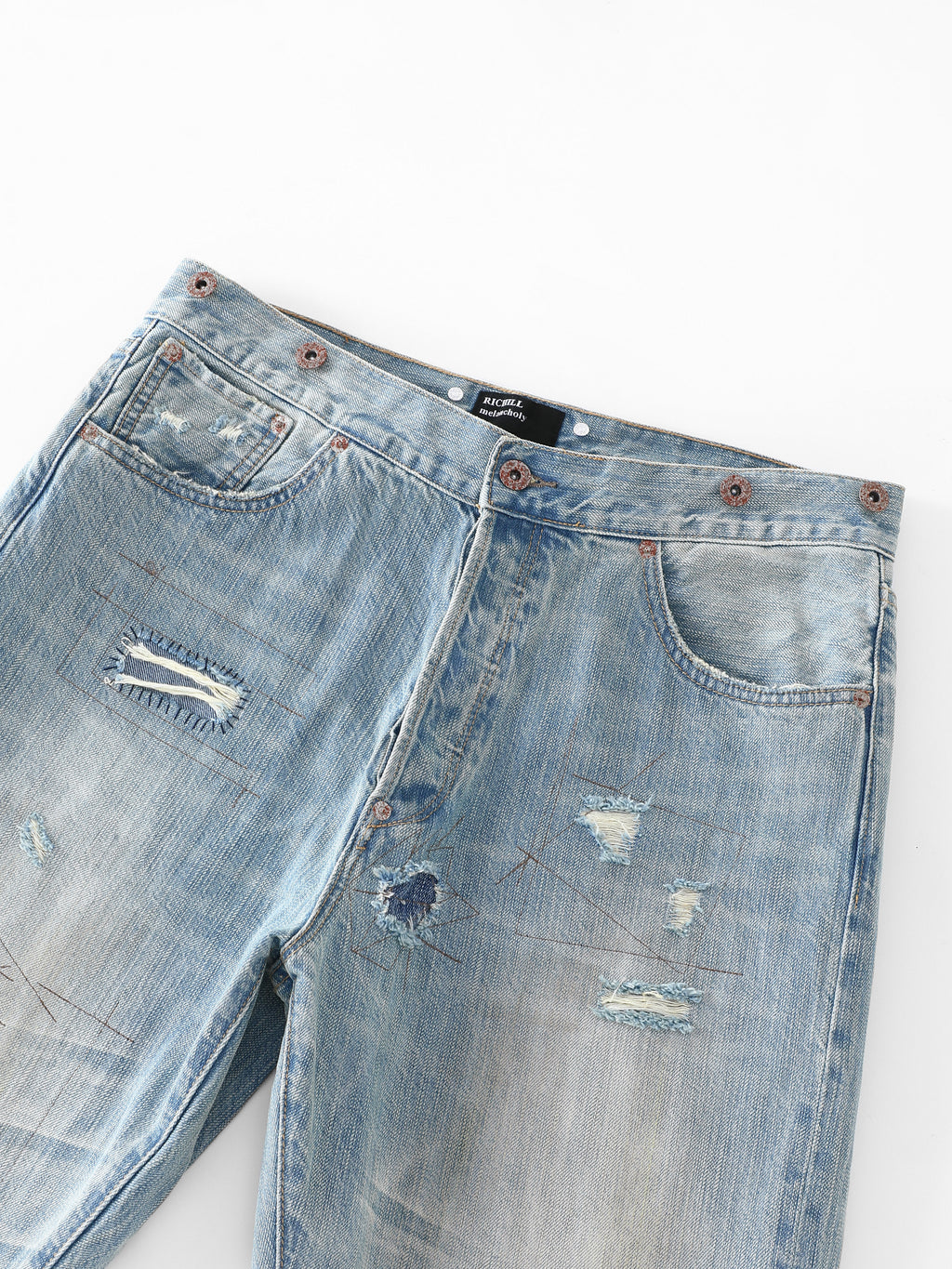 Rust Button Selvedge Denim Trouser