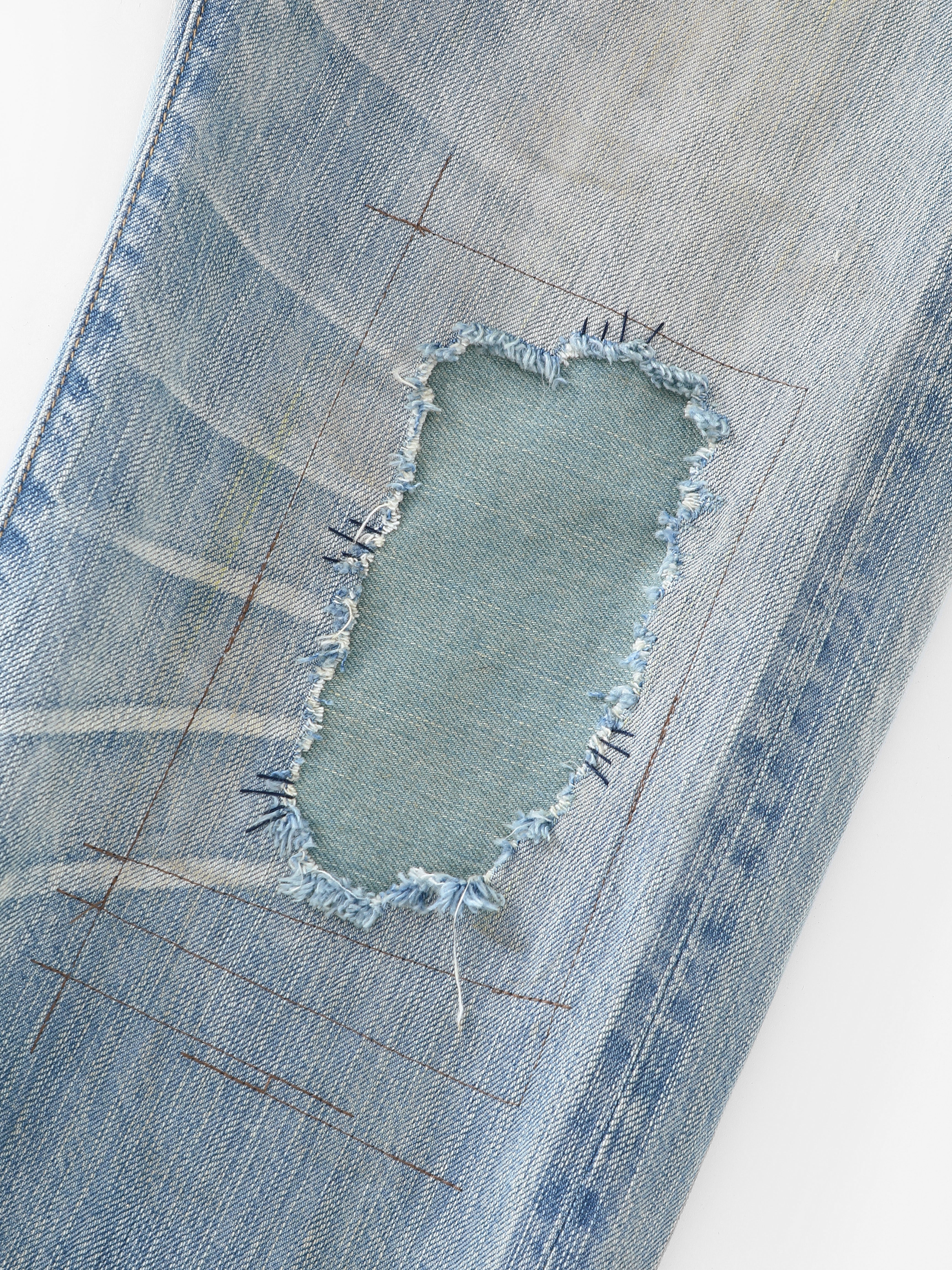 Rust Button Selvedge Denim Trouser