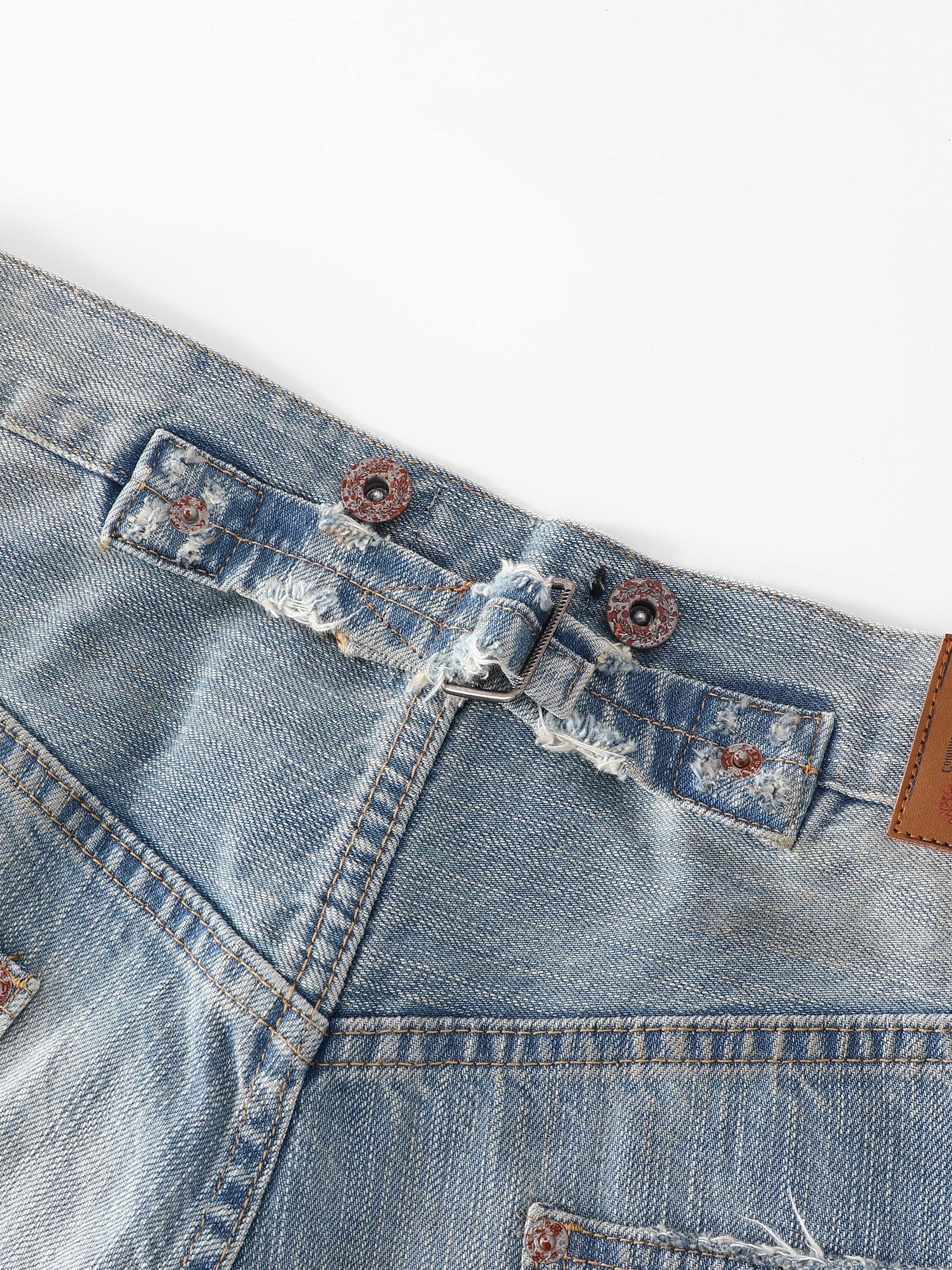 Rust Button Selvedge Denim Trouser