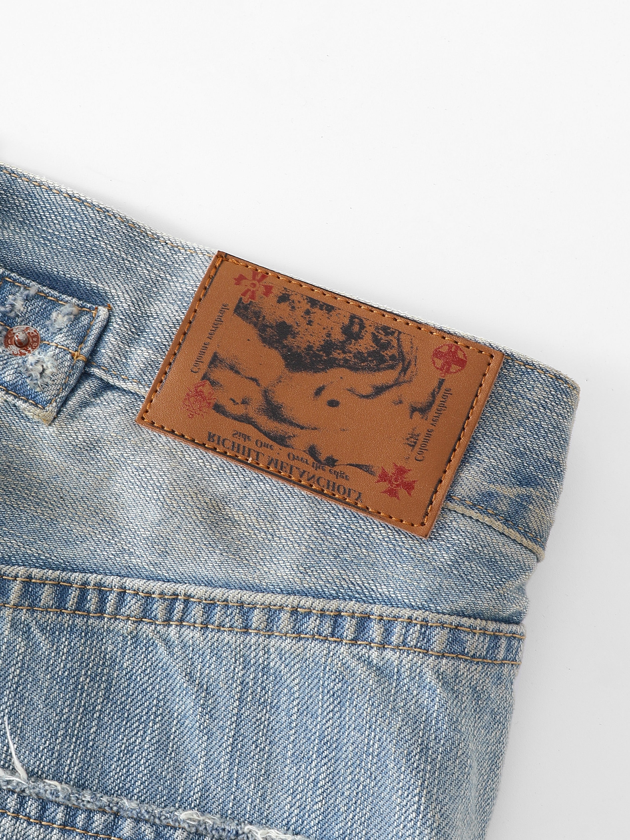 Rust Button Selvedge Denim Trouser