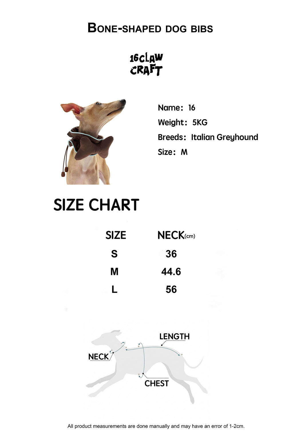 16 CLAW CRAFT - Bone-shaped dog bibs