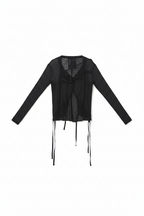 White And Black Long-sleeved Top
