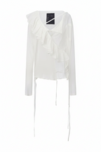 White And Black Long-sleeved Top