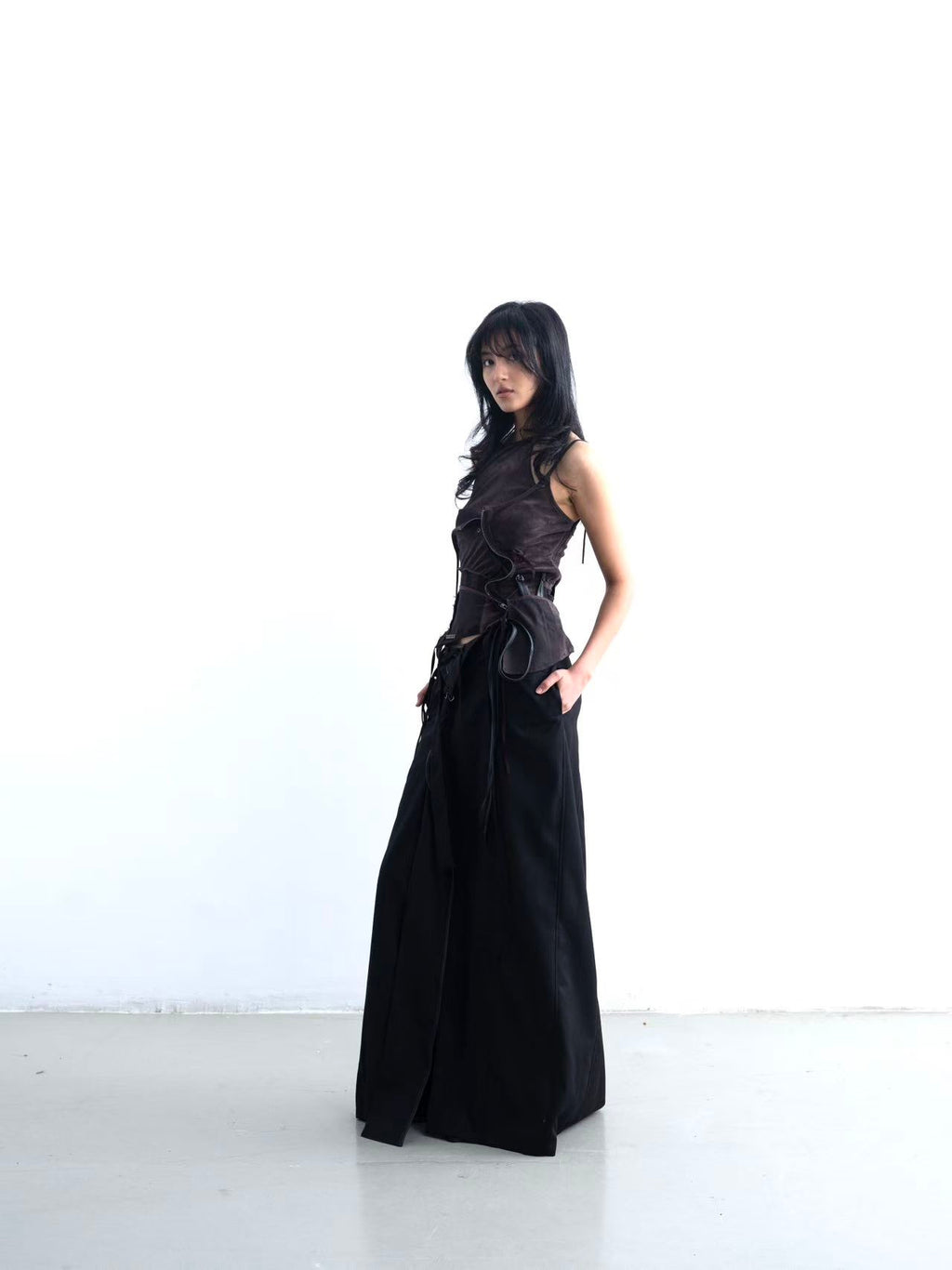 Layered Patchwork Maxi Skirt