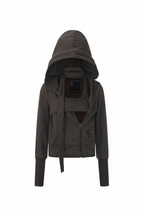 Asymmetric Hooded Sweatshirt Jacket