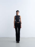 Cropped Leather Top
