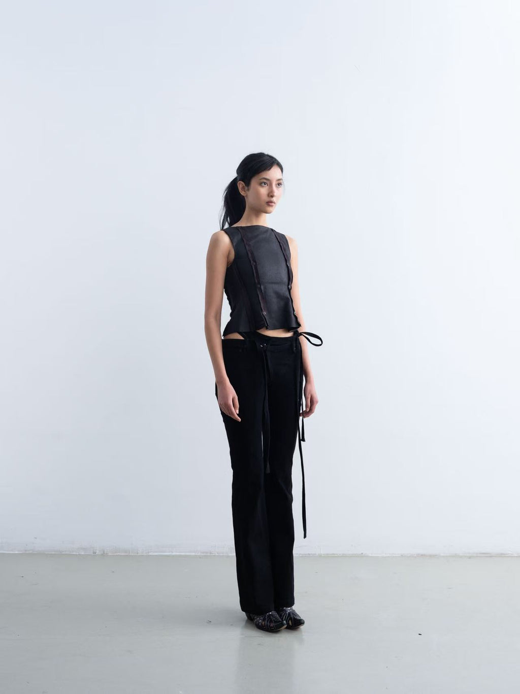 Cropped Leather Top