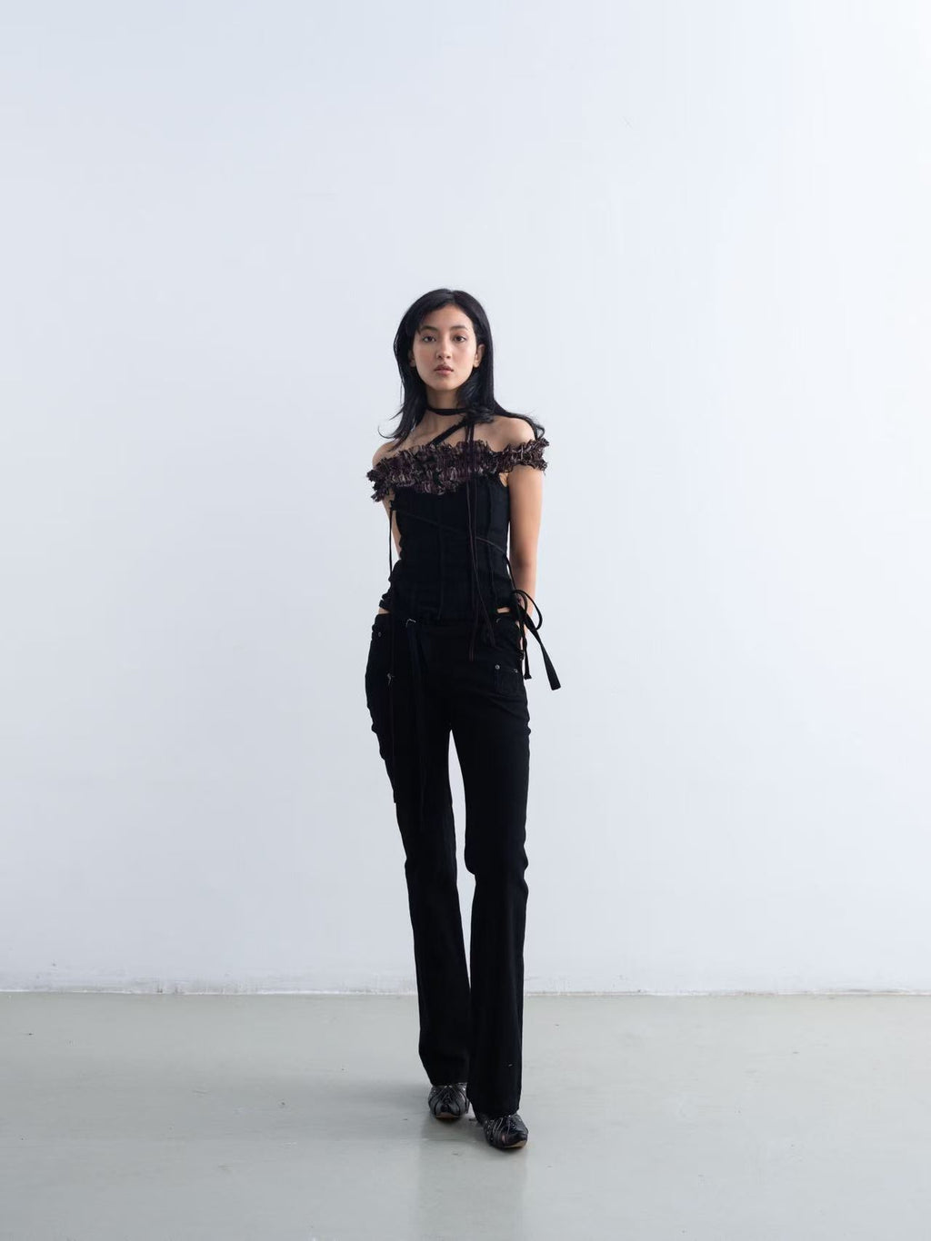 Off-the-Shoulder Patchwork Corset