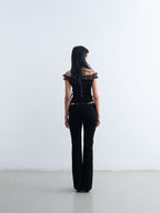 Off-the-Shoulder Patchwork Corset