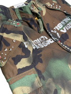 9tw-Camouflage Motocycle-Style Patchwork Deconstruted Pants