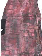 Red Waxed Denim Jeans with Eye-shaped Poxkets