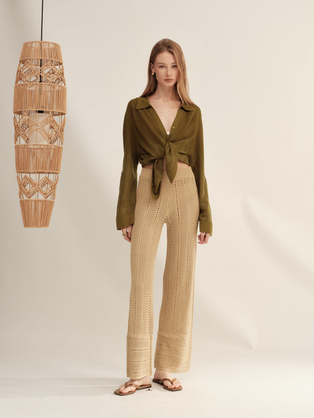 Chiffon Semi-sheer Knit Blouse