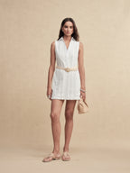 Embroidered Double-Layer Mini Dress