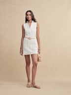 Embroidered Double-Layer Mini Dress