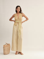 Timeless Capsule Linen Crochet Loose-Fit Pants