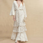 Silky Printed Flare Maxi Dress