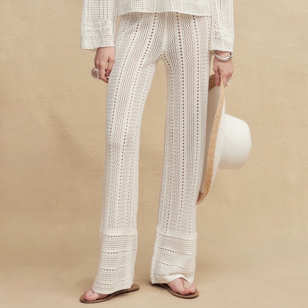 Paper Knit Wide-Leg Pants