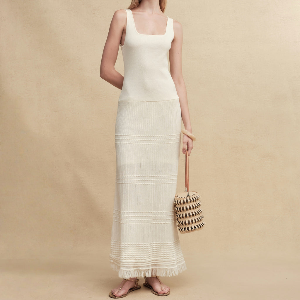 Textured Slim-Fit Knit Midi Dress