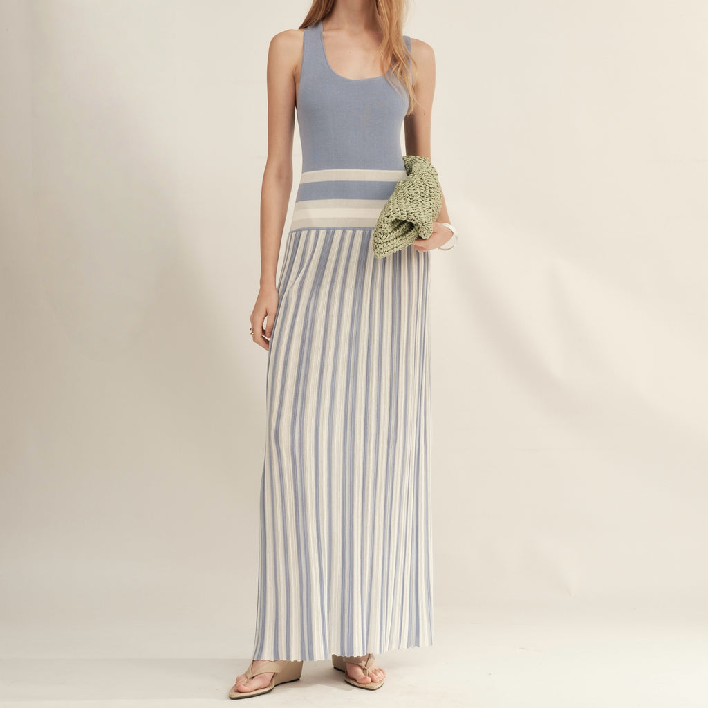 Backless Striped Knit Dress