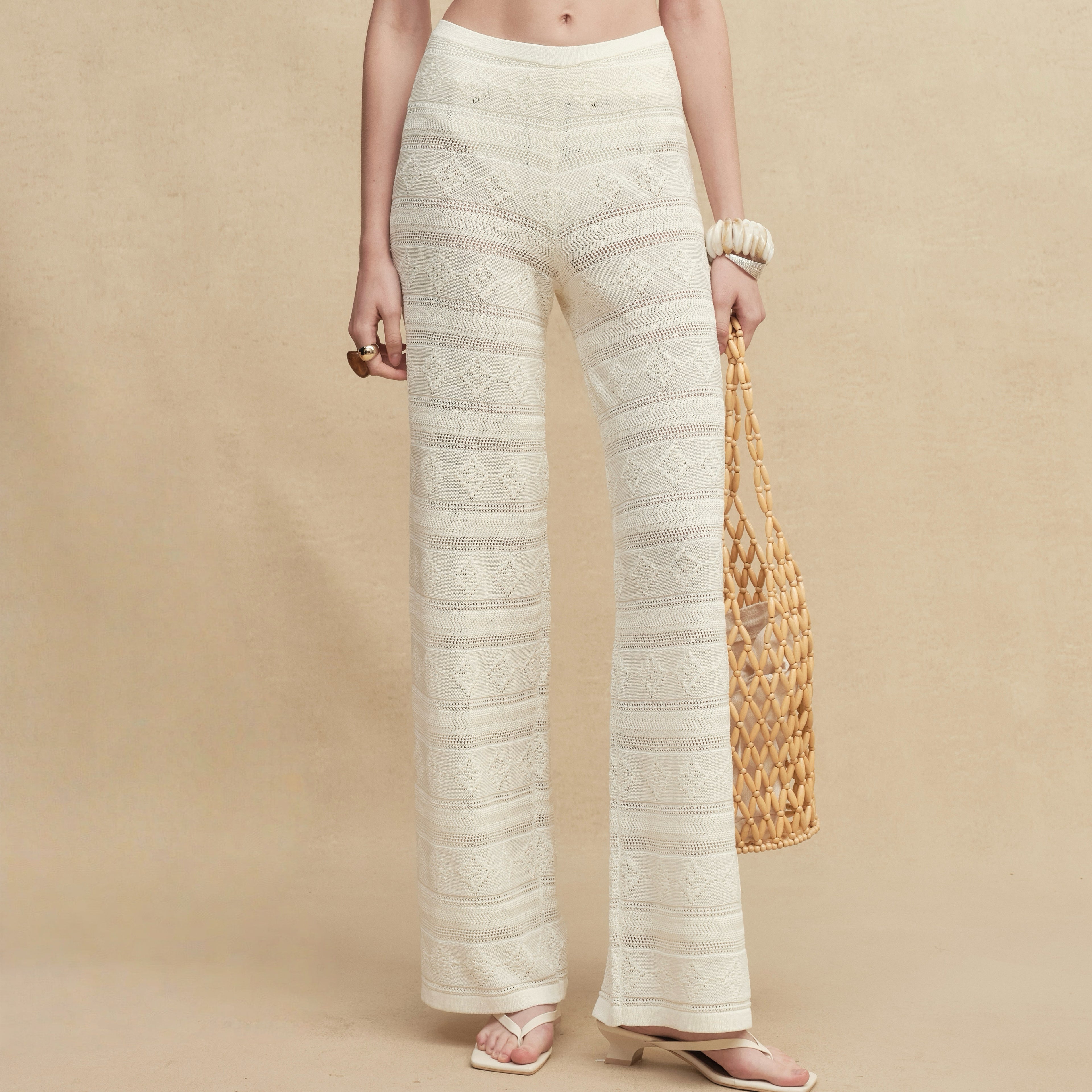 Hemp Patterned Knit Pants