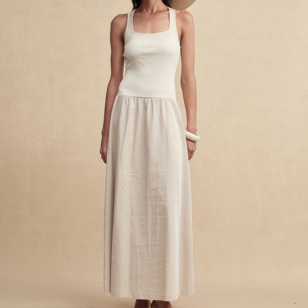 Timeless Capsule Classic Minimalist I-Back Panel Maxi Dress