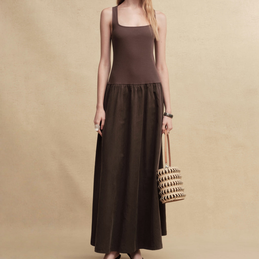 Timeless Capsule Classic Minimalist I-Back Panel Maxi Dress