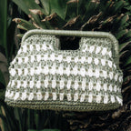 Cloud-shaped Straw Clutch Bag