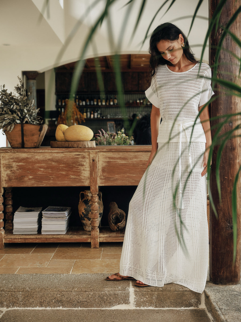 Silky Cotton Wavey  Knit Skirt