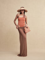 Cloud-shaped Straw Clutch Bag
