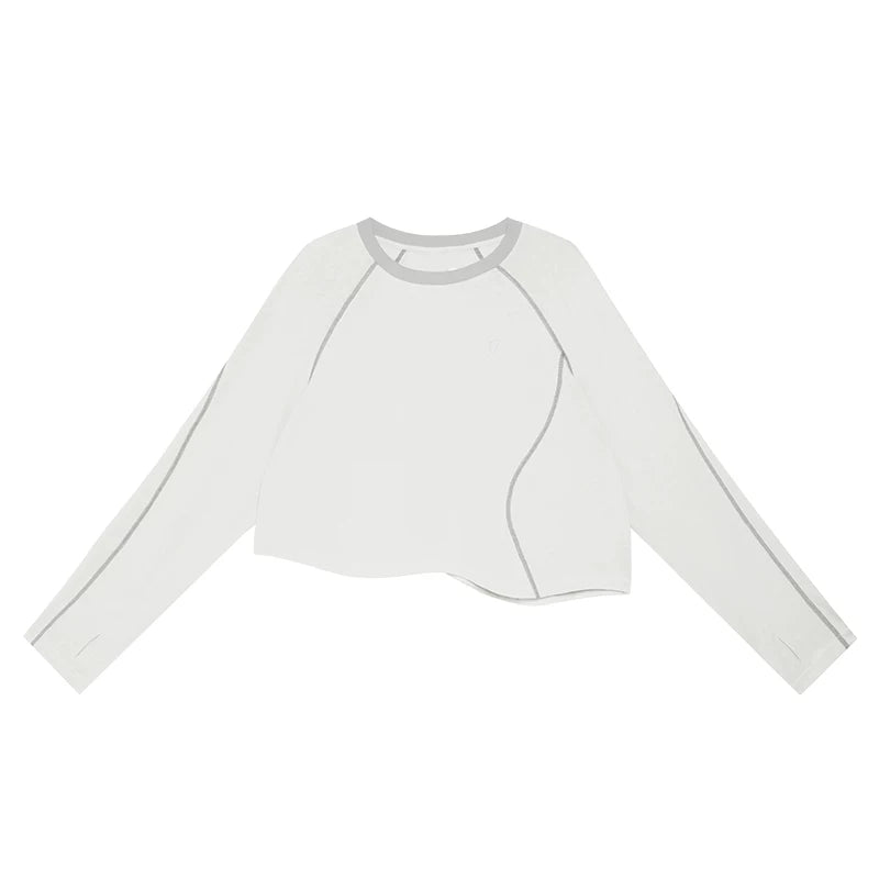 Loose Casual Asymmetrical Cropped T-Shirt
