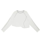Loose Casual Asymmetrical Cropped T-Shirt