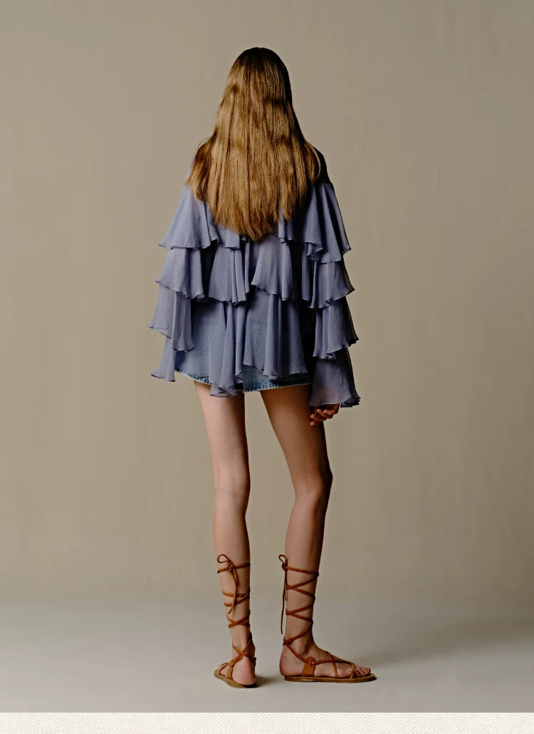 Mulberry Silk Tiered Blouse