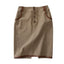 Vintage Contrast Leather Trim Utility Pencil Skirt