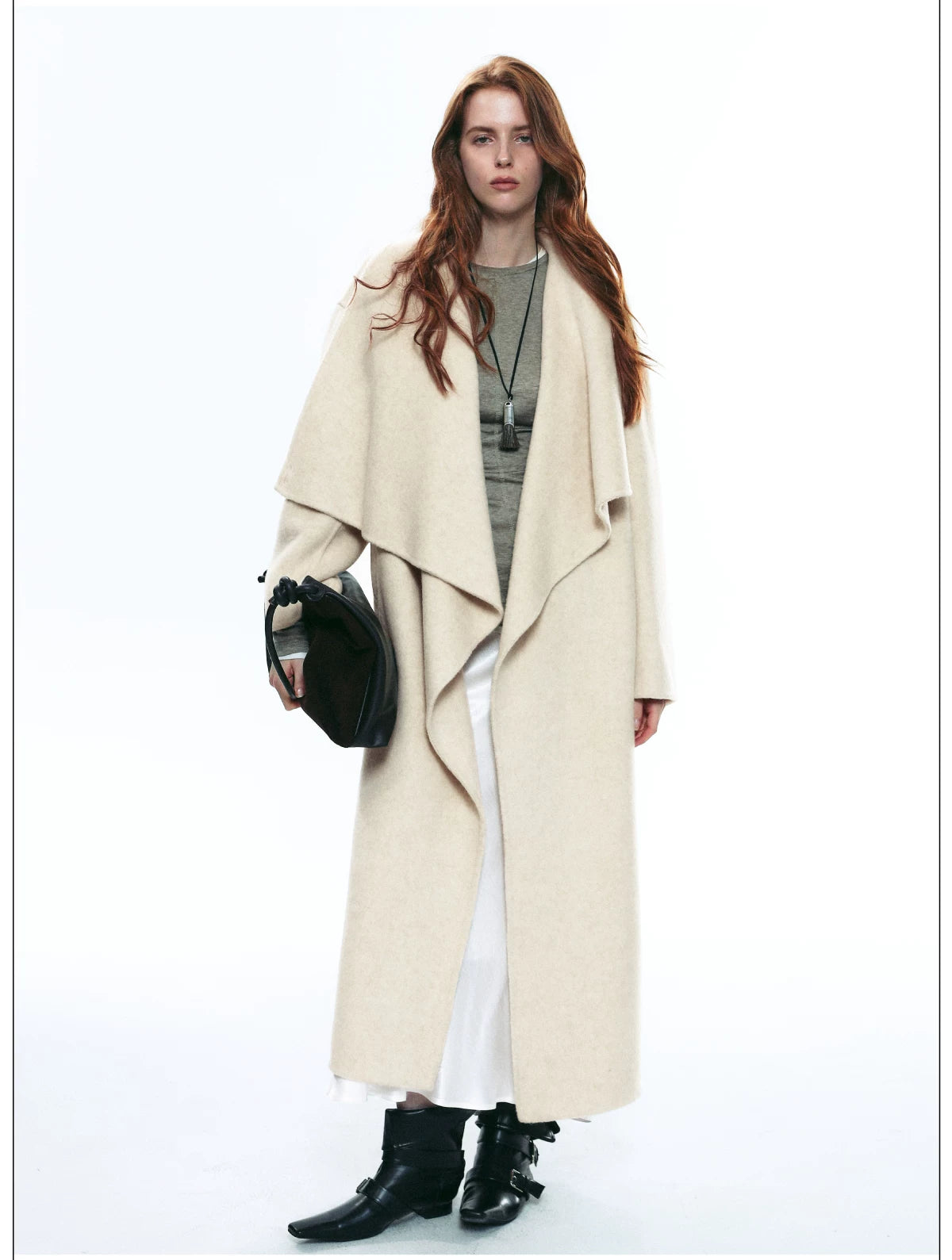 Premium Winter Stand-Collar Long Wool Coat