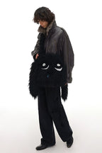 Cute Plush Dog Crossbody Bag – Soft Towel Embroidery, Minimalist & Practical