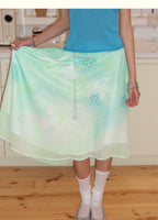 Pearl Waist Chain Gradient Print Skirt