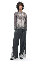 All-Over Print Stretch Mesh Lightweight T-Shirt