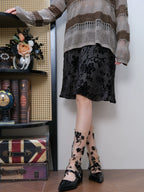 Romantic Floral Sheer Crew Socks