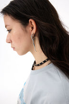 Vintage Industrial Matte Letter & Star Minimalist Threader Earrings – Unique Distressed Design