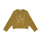 Color Block Crew Neck T-Shirt – Light Sporty Embroidered Patchwork Tee
