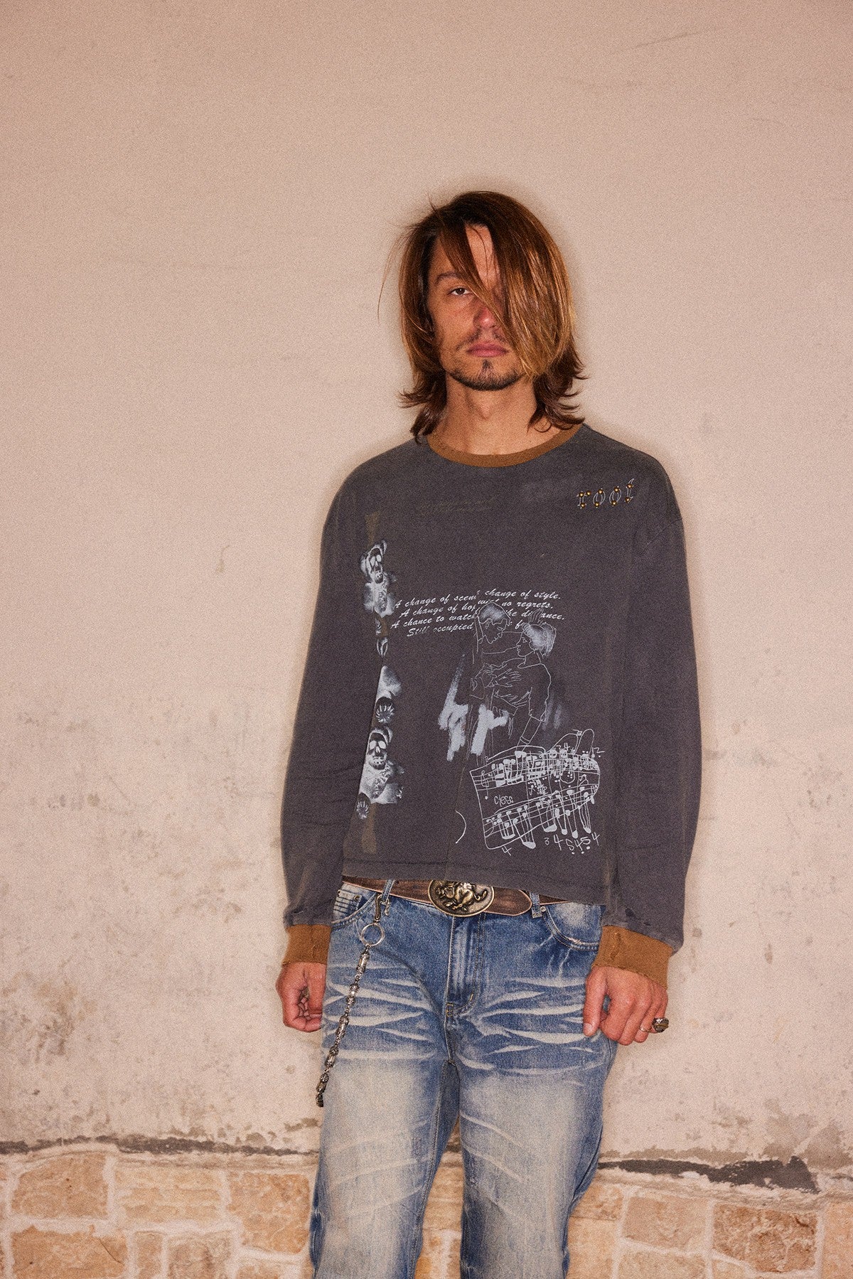 Studded Graphic L-S Tee