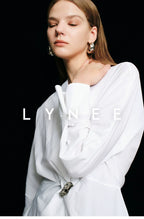 French V-Neck Waist-Cinching Blouse