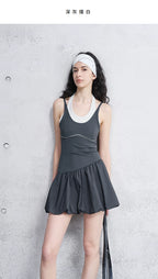Loose Casual Color-Block Dress and Leggings Set